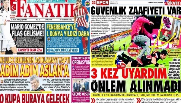 Gazetelerde günün manşetleri (27 Nisan 2016)