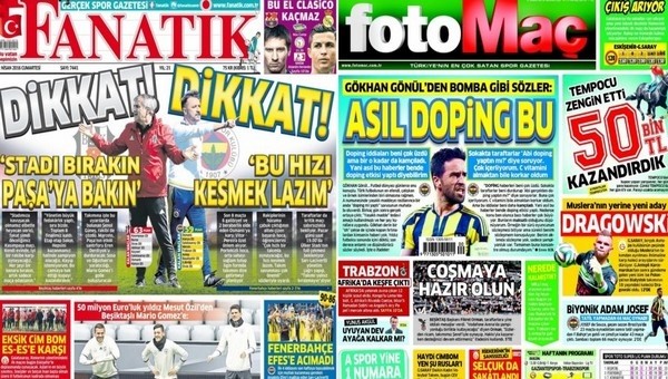 Spor gazeteleri oku - Spor gazete manşetleri (Fanatik, Fotomaç, AMK gazeteleri - 2 Nisan 2016)