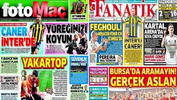 Gazetelerde günün manşetleri (30 Nisan 2016)