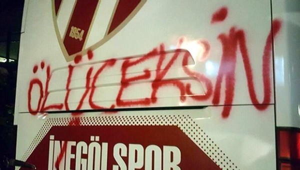 Eyüpspor - İnegölspor maçında İnegölspor soyunma odasında tehdit içerikli yazılar - Spor Toto 2. Lig Haberleri
