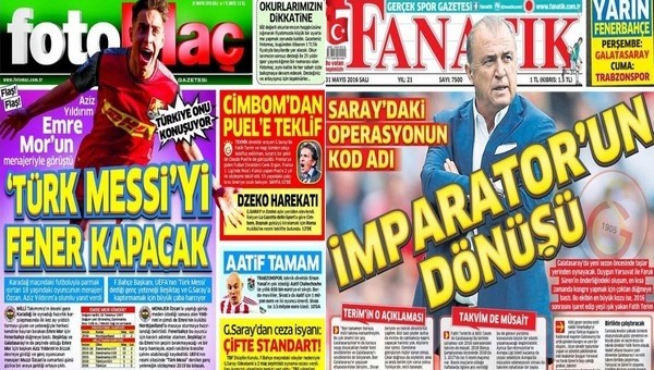 Spor gazeteleri oku - Spor gazete manşetleri - Gazete Oku (Fanatik, Fotomaç, AMK gazeteleri - 31 Mayıs 2016)