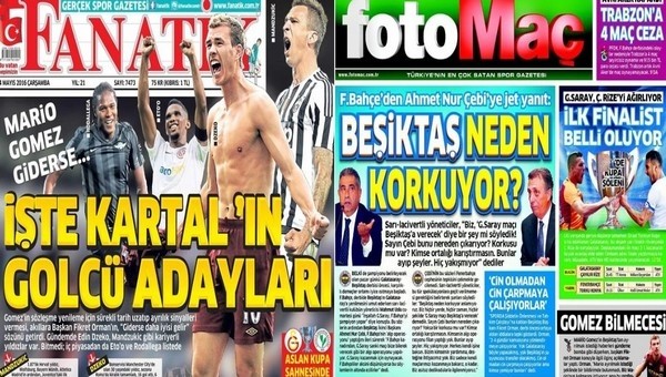 Spor gazeteleri oku - Spor gazete manşetleri - Gazete Oku (Fanatik, Fotomaç, AMK gazeteleri - 4 Mayıs 2016)
