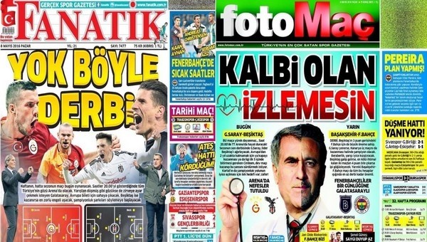 Spor gazeteleri oku - Spor gazete manşetleri - Gazete Oku (Fanatik, Fotomaç, AMK gazeteleri - 8 Mayıs 2016)