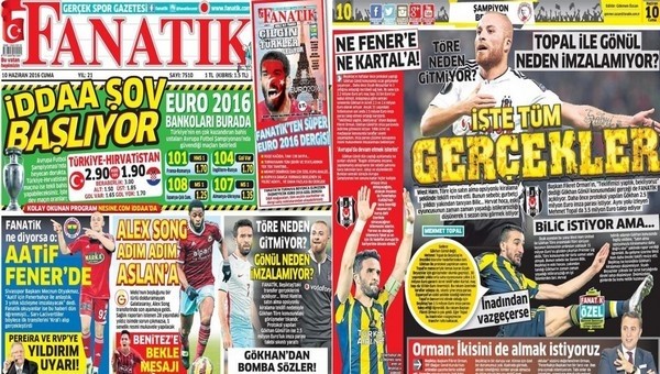 Spor gazeteleri oku - Spor gazete manşetleri - Gazete Oku (Fanatik, Fotomaç, AMK gazeteleri - 10 Haziran 2016)