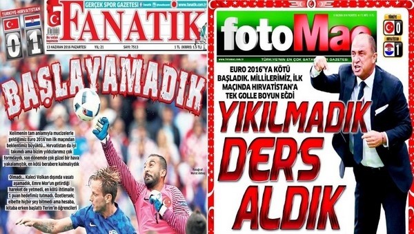 Spor gazeteleri oku - Spor gazete manşetleri - Gazete Oku (Fanatik, Fotomaç, AMK gazeteleri - 13 Haziran 2016)