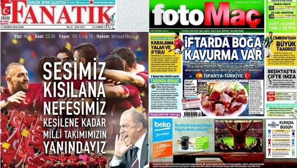 Spor gazeteleri oku - Spor gazete manşetleri - Gazete Oku (Fanatik, Fotomaç, AMK gazeteleri - 17 Haziran 2016)