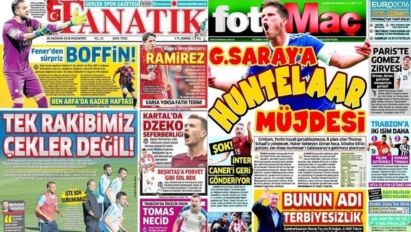 Spor gazeteleri oku - Spor gazete manşetleri - Gazete Oku (Fanatik, Fotomaç, AMK gazeteleri - 20 Haziran 2016)