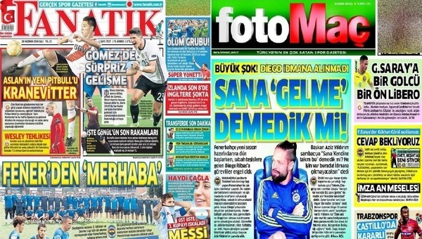 Spor gazeteleri oku - Spor gazete manşetleri - Gazete Oku (Fanatik, Fotomaç, AMK gazeteleri - 29 Haziran 2016)