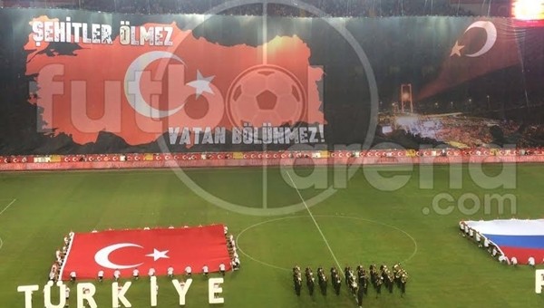 Türkiye - Rusya maçı öncesi teröre dev tepki