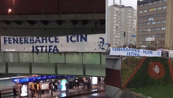 Aziz Yıldırım için istifa kampanyası! Pankart