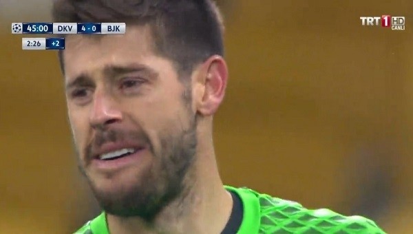Beşiktaş kalecisi Fabri Dinamo Kiev maçında ağladı