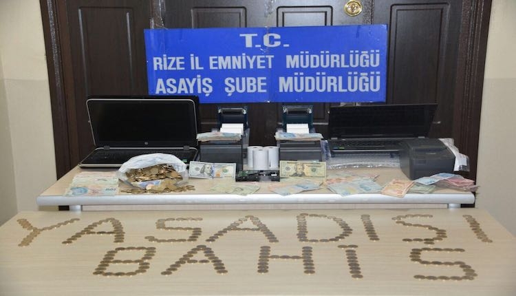 Rize'de yasa dışı bahis operasyonu