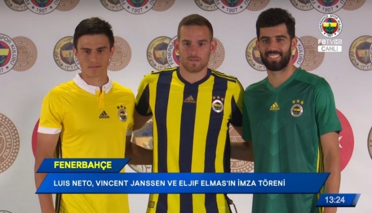 Fenerbahçe'de Vincent Janssen, Eljif Elmas ve Luis Neto için imza töreni