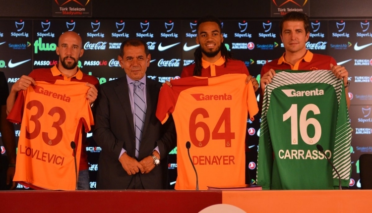 Galatasaray'da Denayer, Latovlevici ve Carrasso imza töreni