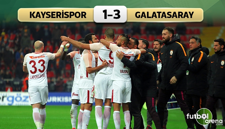 Kayserispor 1 - 3 Galatasaray maçın özeti ve golleri (İZLE)