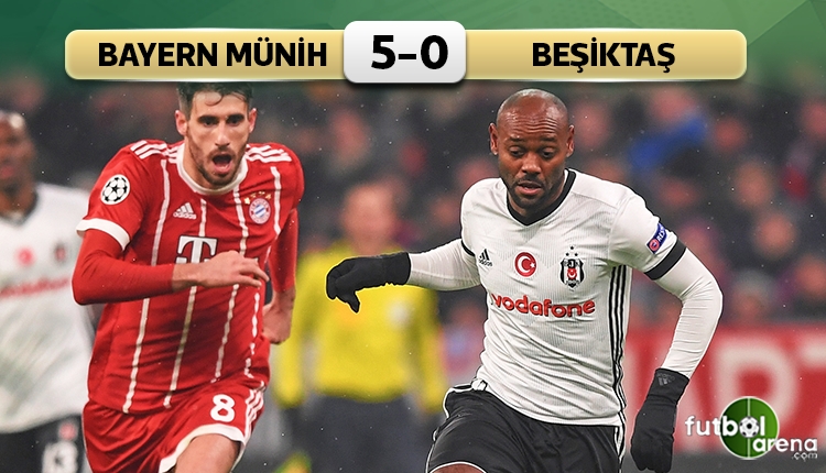 10 kişi kalan Beşiktaş, Bayern Münih'e direnemedi
