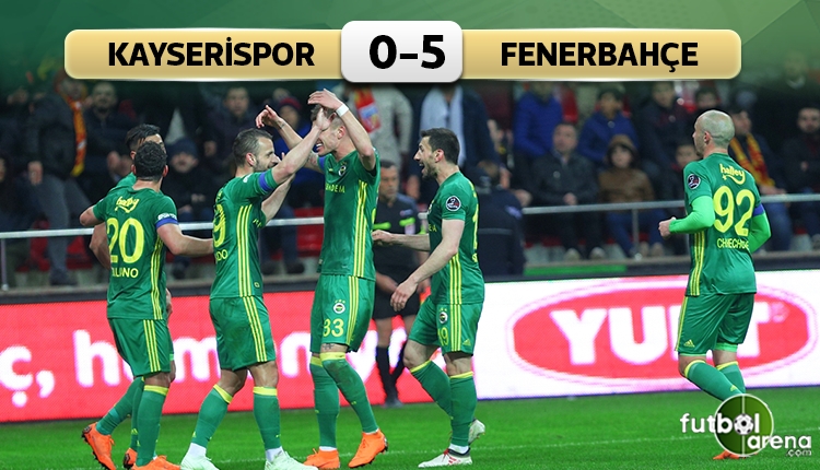 Kayserispor 0-5 Fenerbahçe maçın özeti ve golleri (İZLE)