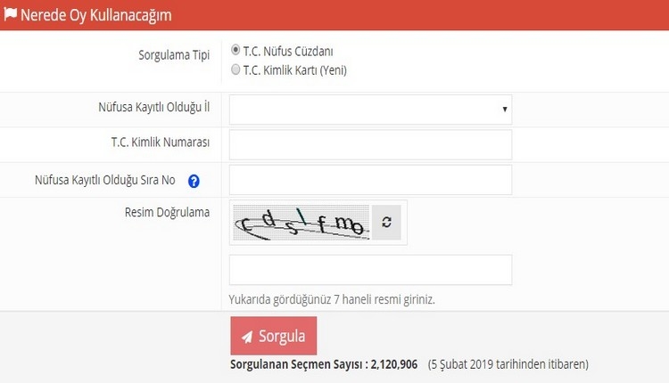 Nerede oy kullanacağım? Seçmen kağıdı sorgulama (Hangi okulda oy atacağım?)