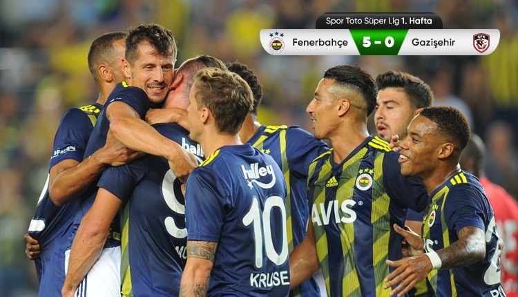 Fenerbahçe 5-0 Gazişehir Gaziantep maç özeti ve golleri (İZLE)