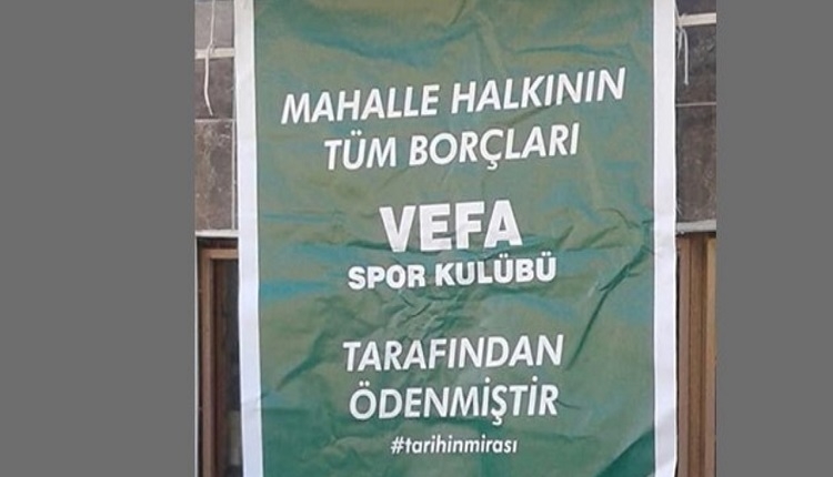 Vefaspor'dan alkışlanan hareket! Mahalle halkının borçlarını kapattı