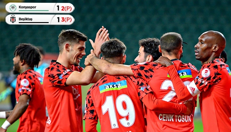 Beşiktaş yarı finalde! Konyaspor 1-1 Beşiktaş maç özeti (İZLE)