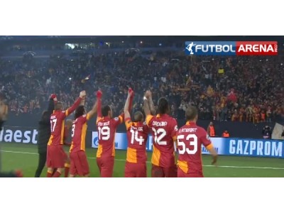 Galatasaray'lı futbolcuların maç sonu sevinç görüntüleri