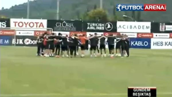 Beşiktaşlı oyunculardan idmanda saygı duruşu!