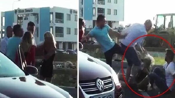 Ünlü futbolcu ve sevgilisini tekme tokat dövdüler