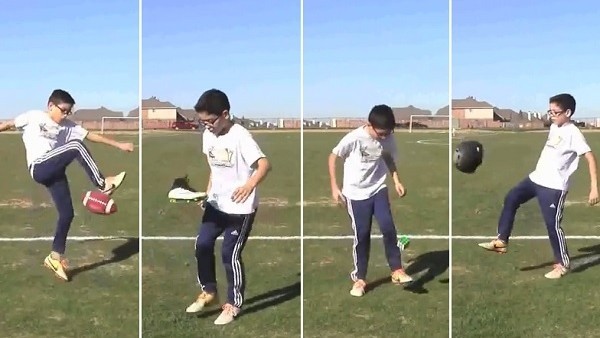 Bu çocuk ayağına ne gelirse sektiriyor