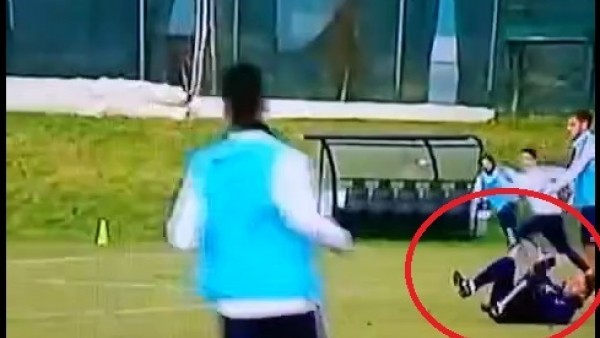 Mancini'yi bu kez idmanda şişlediler