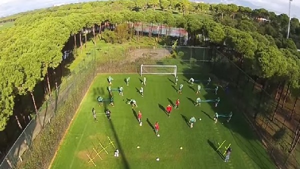 Antrenmanı kuş bakışı çektiler!