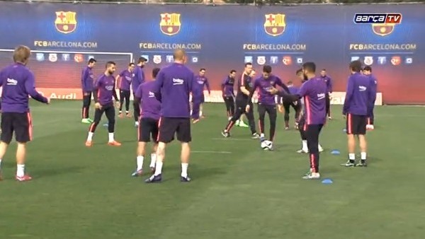 Barcelona'da neşeli antrenman