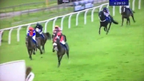 At yarışında şok eden kaza