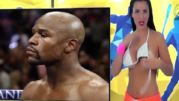 Yüzyılın maçı için canlı yayında yine soyundu