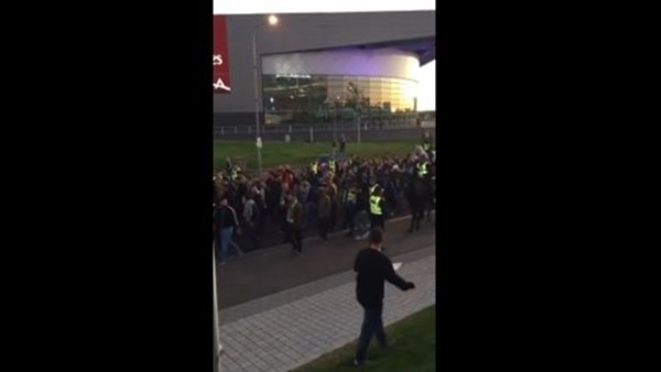 Celtic taraftarından Beşiktaş tezahüratı