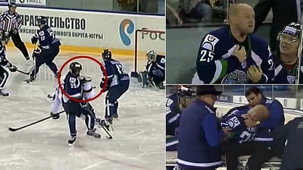 Buz hokeyinde korkunç an! Boğazı kesildi...