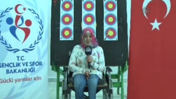 Engelli okçunun hedefi madalya