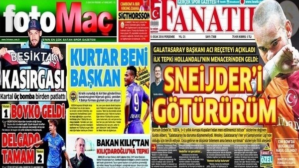 Gazetelerde günün manşetleri (21 Ocak 2016)