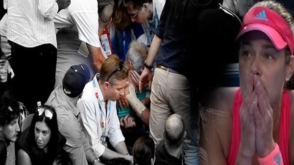 Avustralya Açık'ta korku dolu anlar!