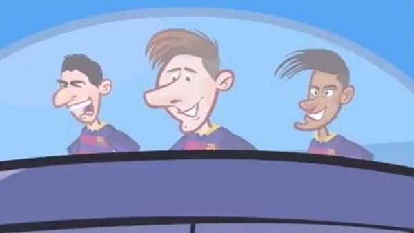 Arsenal - Barcelona maçı öncesi komik animasyon!