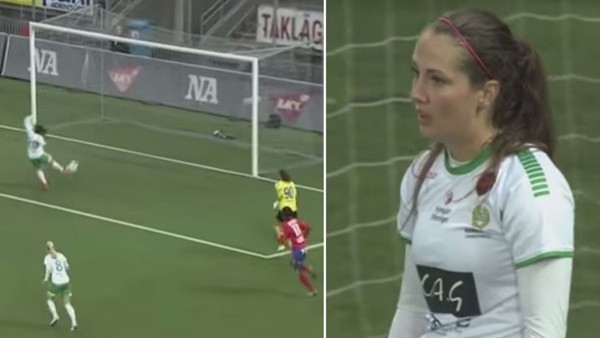 Kadın futbolcunun kendi kalesine attığı gol