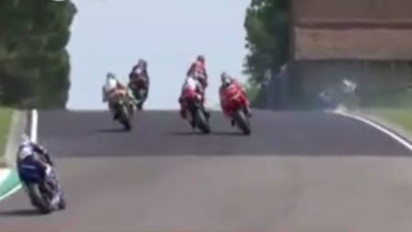 Imola pistinde korkutan kaza