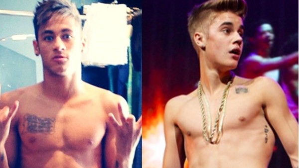 Neymar ve Justin Bieber'den futbol resitali