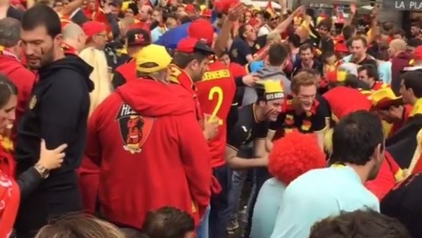 Belçikalı taraftarlar Fransa sokaklarını inletti