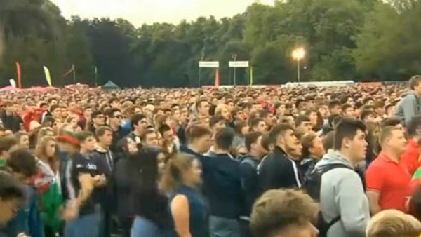 Galler taraftarı 3. golden sonra coştu