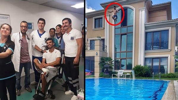 Kenan Sofuoğlu 3. kattan havuza atladı hastanelik oldu