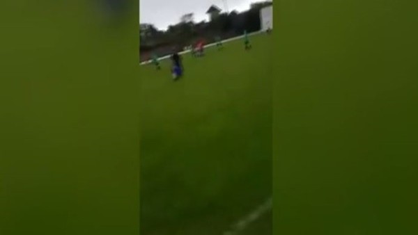 Sahaya daldı hakemi sakatladı