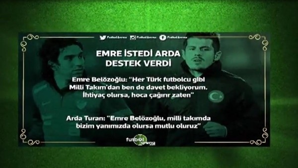 Arda Turan'dan Emre Belözoğlu'na Milli Takım desteği