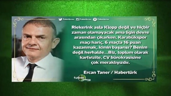 Ercan Taner: 'Riekerink hiçbir zaman Klopp değildi, olamayacak'