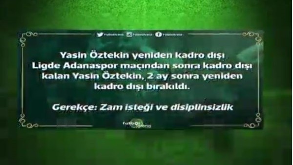 Haftanın Olayı - Yasin Öztekin kadro dışı kaldı